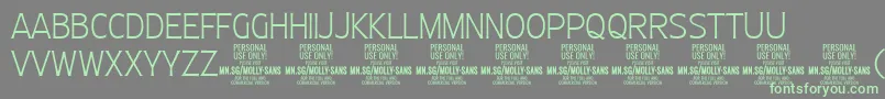MollySansC Th PERSONAL Font – Green Fonts on Gray Background