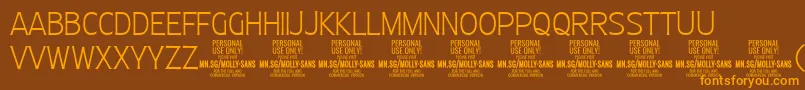 MollySansC Th PERSONAL Font – Orange Fonts on Brown Background