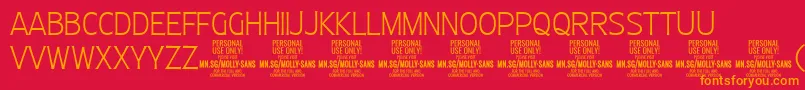 MollySansC Th PERSONAL Font – Orange Fonts on Red Background