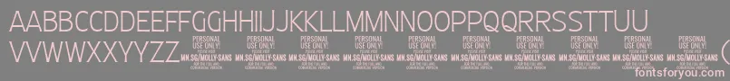 MollySansC Th PERSONAL Font – Pink Fonts on Gray Background