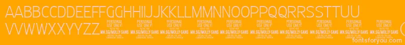 MollySansC Th PERSONAL Font – Pink Fonts on Orange Background