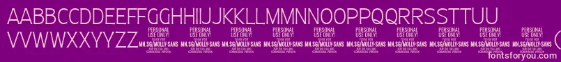 MollySansC Th PERSONAL Font – Pink Fonts on Purple Background