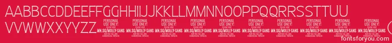MollySansC Th PERSONAL Font – Pink Fonts on Red Background
