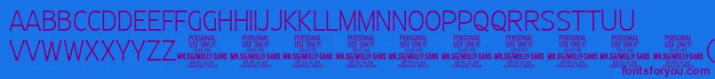 MollySansC Th PERSONAL Font – Purple Fonts on Blue Background