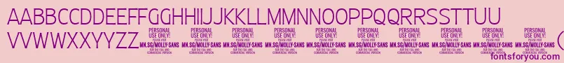 MollySansC Th PERSONAL Font – Purple Fonts on Pink Background