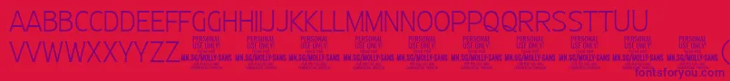 MollySansC Th PERSONAL Font – Purple Fonts on Red Background