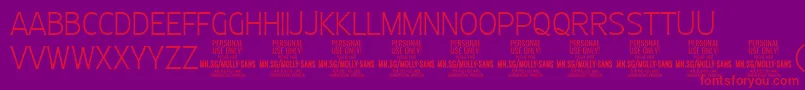 MollySansC Th PERSONAL Font – Red Fonts on Purple Background