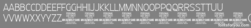 フォントMollySansC Th PERSONAL – 灰色の背景に白い文字