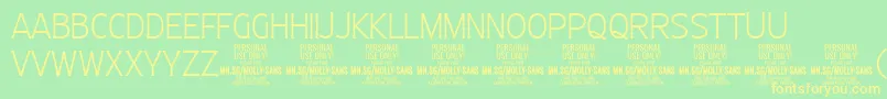 MollySansC Th PERSONAL Font – Yellow Fonts on Green Background