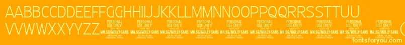 MollySansC Th PERSONAL Font – Yellow Fonts on Orange Background