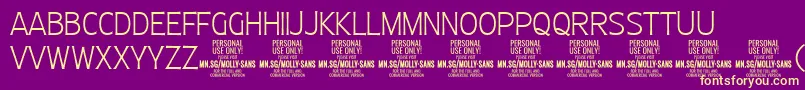MollySansC Th PERSONAL Font – Yellow Fonts on Purple Background