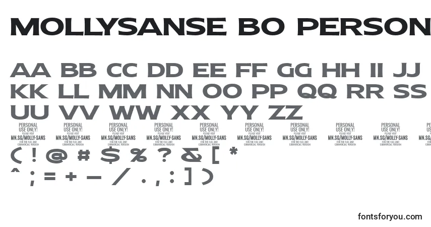 MollySansE Bo PERSONAL-fontti – aakkoset, numerot, erikoismerkit