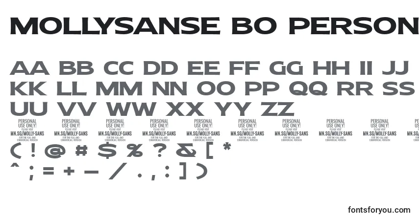 Police MollySansE Bo PERSONAL - Alphabet, Chiffres, Caractères Spéciaux