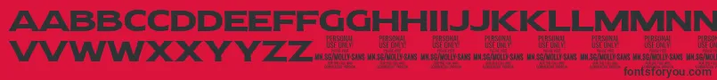 MollySansE Bo PERSONAL Font – Black Fonts on Red Background