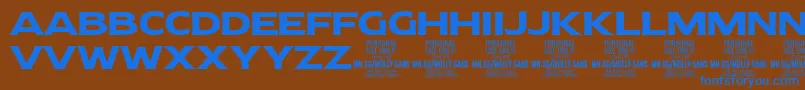 MollySansE Bo PERSONAL Font – Blue Fonts on Brown Background