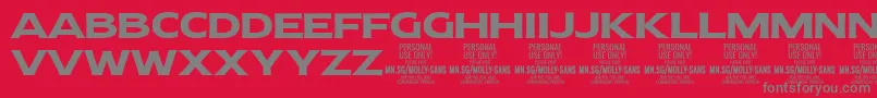 MollySansE Bo PERSONAL Font – Gray Fonts on Red Background