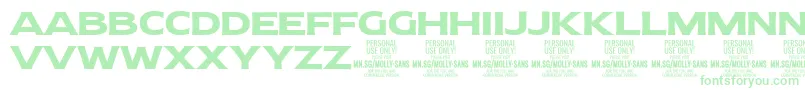 Police MollySansE Bo PERSONAL – polices vertes sur fond blanc