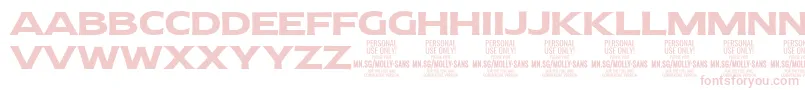 Czcionka MollySansE Bo PERSONAL – różowe czcionki na białym tle