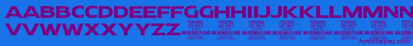 Czcionka MollySansE Bo PERSONAL – fioletowe czcionki na niebieskim tle