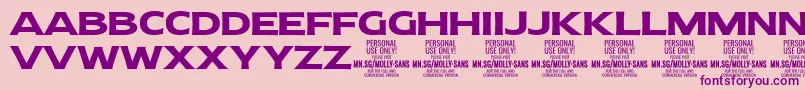 MollySansE Bo PERSONAL-Schriftart – Violette Schriften auf rosa Hintergrund