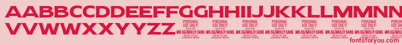 MollySansE Bo PERSONAL Font – Red Fonts on Pink Background
