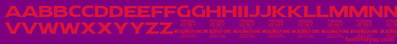 MollySansE Bo PERSONAL Font – Red Fonts on Purple Background