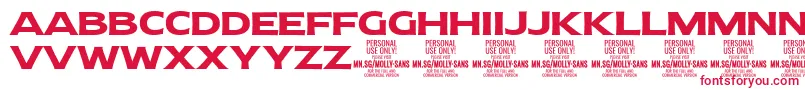 MollySansE Bo PERSONAL Font – Red Fonts on White Background