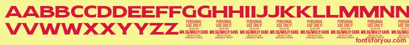 MollySansE Bo PERSONAL Font – Red Fonts on Yellow Background