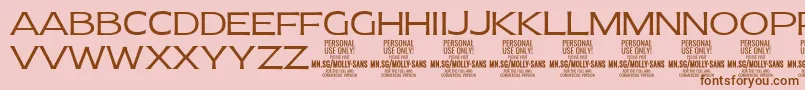 MollySansE Li PERSONAL Font – Brown Fonts on Pink Background