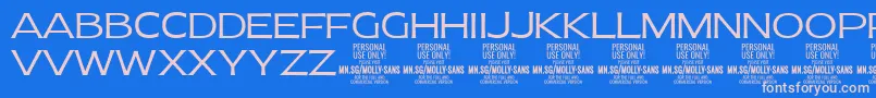 fuente MollySansE Li PERSONAL – Fuentes Rosadas Sobre Fondo Azul