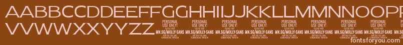 MollySansE Li PERSONAL-Schriftart – Rosa Schriften auf braunem Hintergrund