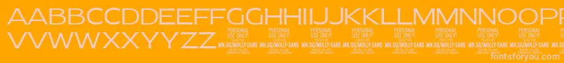 MollySansE Li PERSONAL-Schriftart – Rosa Schriften auf orangefarbenem Hintergrund