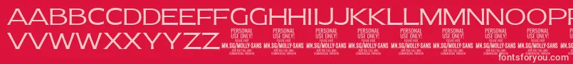 MollySansE Li PERSONAL-Schriftart – Rosa Schriften auf rotem Hintergrund
