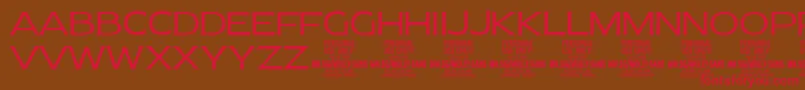 MollySansE Li PERSONAL-Schriftart – Rote Schriften auf braunem Hintergrund