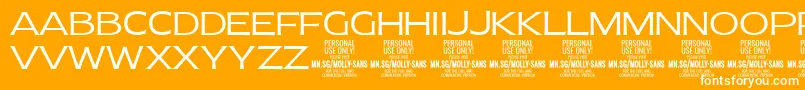 fuente MollySansE Li PERSONAL – Fuentes Blancas Sobre Fondo Naranja