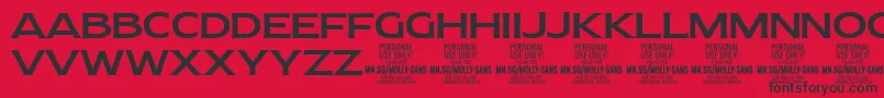 MollySansE Me PERSONAL Font – Black Fonts on Red Background