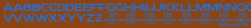 MollySansE Me PERSONAL Font – Blue Fonts on Brown Background
