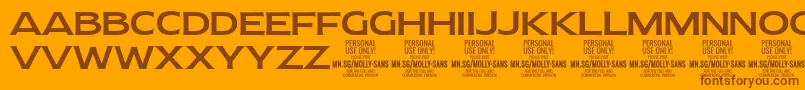 MollySansE Me PERSONAL Font – Brown Fonts on Orange Background