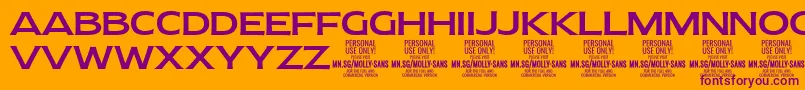 MollySansE Me PERSONAL Font – Purple Fonts on Orange Background