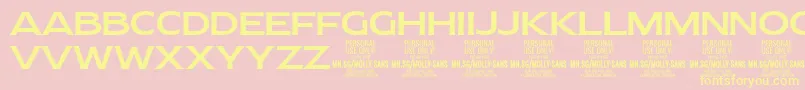 MollySansE Me PERSONAL Font – Yellow Fonts on Pink Background