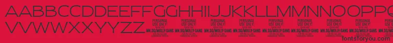 MollySansE Th PERSONAL Font – Black Fonts on Red Background