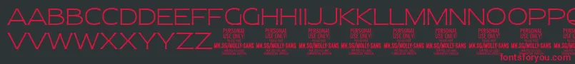 MollySansE Th PERSONAL Font – Red Fonts on Black Background