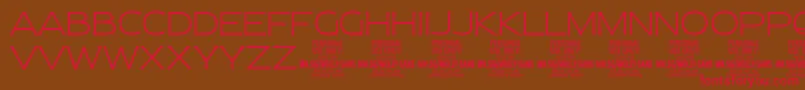 MollySansE Th PERSONAL-Schriftart – Rote Schriften auf braunem Hintergrund