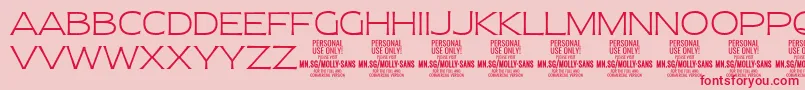 MollySansE Th PERSONAL Font – Red Fonts on Pink Background