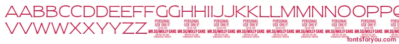 MollySansE Th PERSONAL Font – Red Fonts on White Background