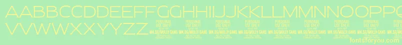 MollySansE Th PERSONAL Font – Yellow Fonts on Green Background