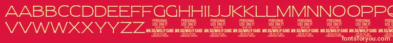 MollySansE Th PERSONAL Font – Yellow Fonts on Red Background