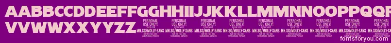 MollySansN Bl PERSONAL Font – Pink Fonts on Purple Background