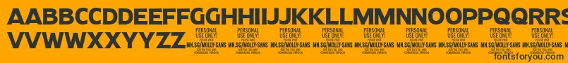 MollySansN Bo PERSONAL Font – Black Fonts on Orange Background