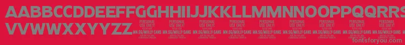 Шрифт MollySansN Bo PERSONAL – серые шрифты на красном фоне